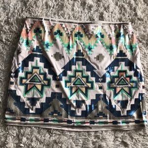 Muilicolored sequin skirt